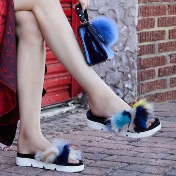 stuart weitzman fur sandals